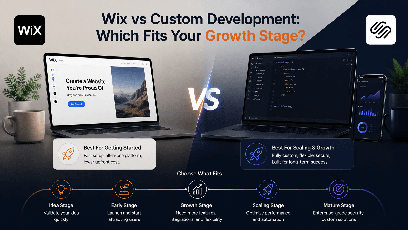 Wix vs Custom Development: Which Fits Your Growth Stage?